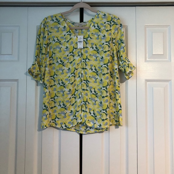 LOFT Tops - NWT Loft Lemon Blouse XS
